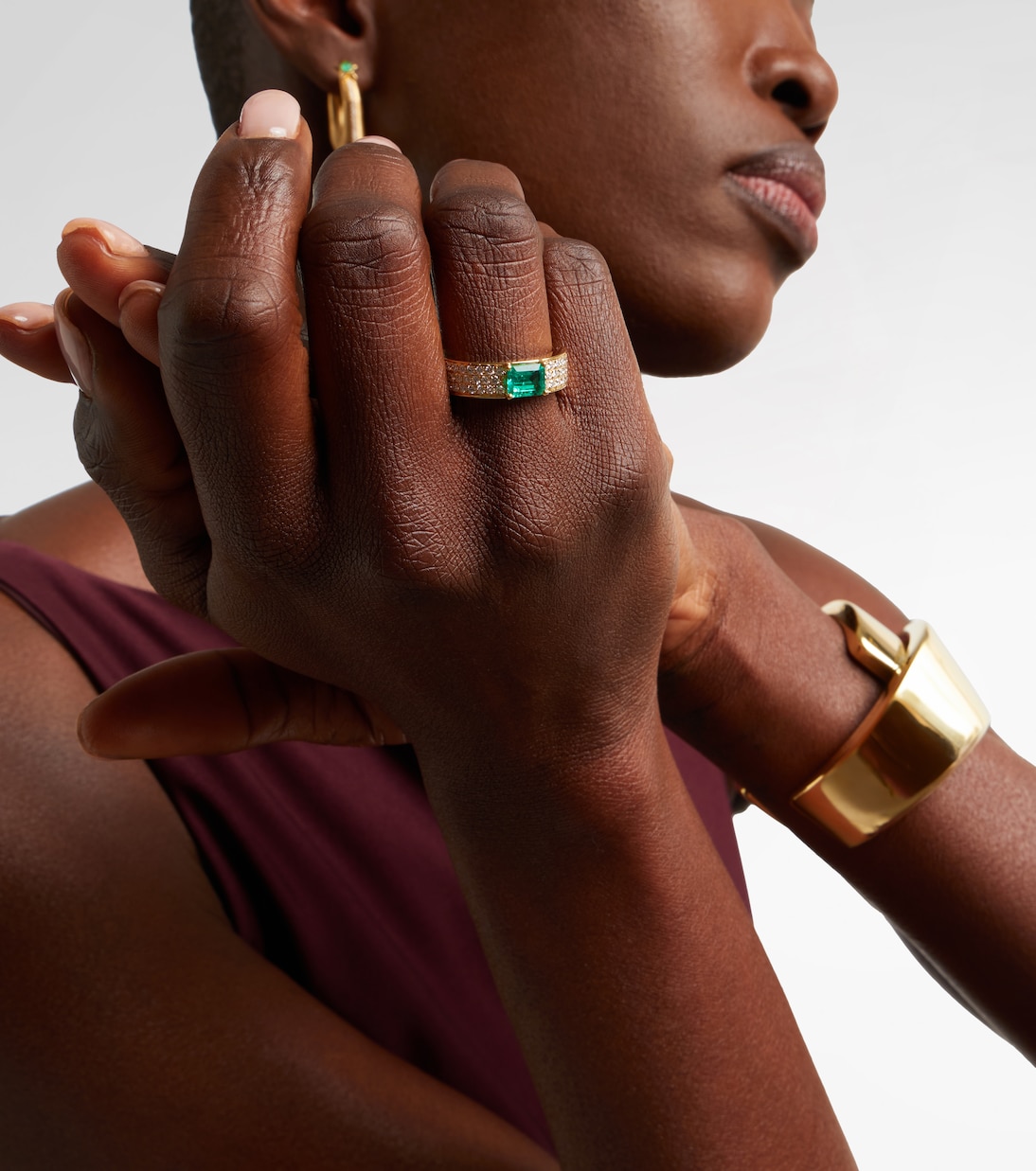 Bague en or 18 ct, émeraude et diamants | Anita Ko