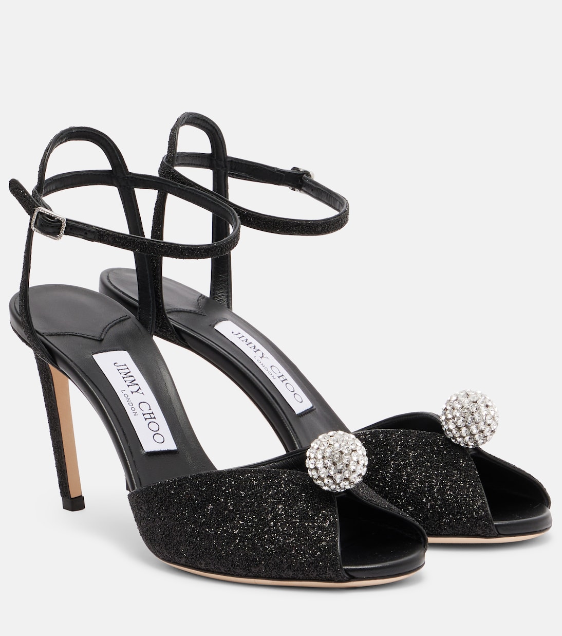 Sacora 85 glitter peep-toe sandals | Jimmy Choo