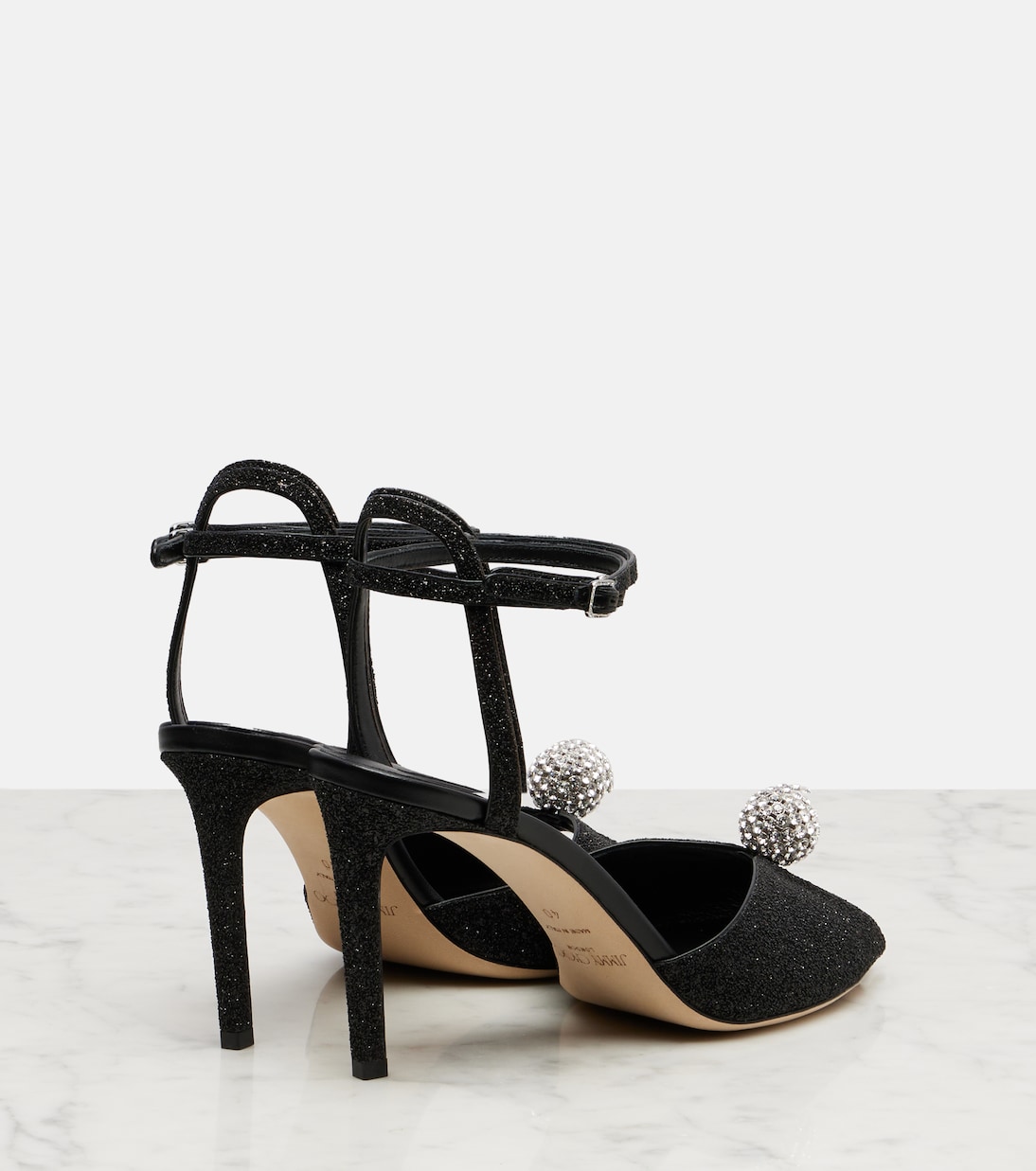 Sacora 85 glitter peep-toe sandals | Jimmy Choo