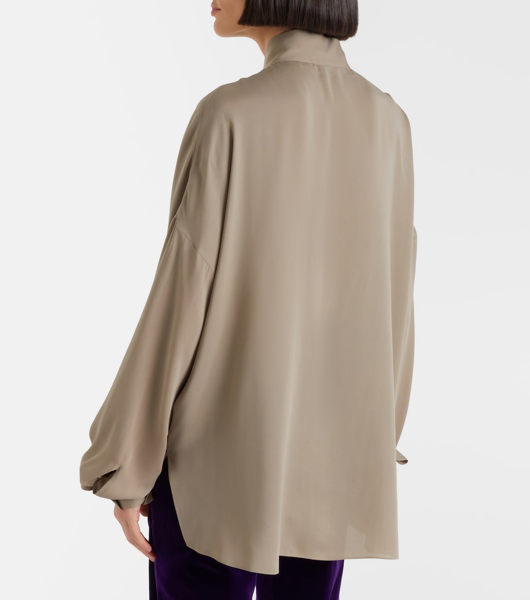 Tie-neck silk georgette blouse | Tom Ford