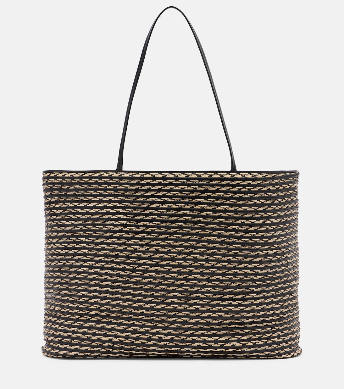 Beau Large leather-trimmed raffia tote bag | The Row