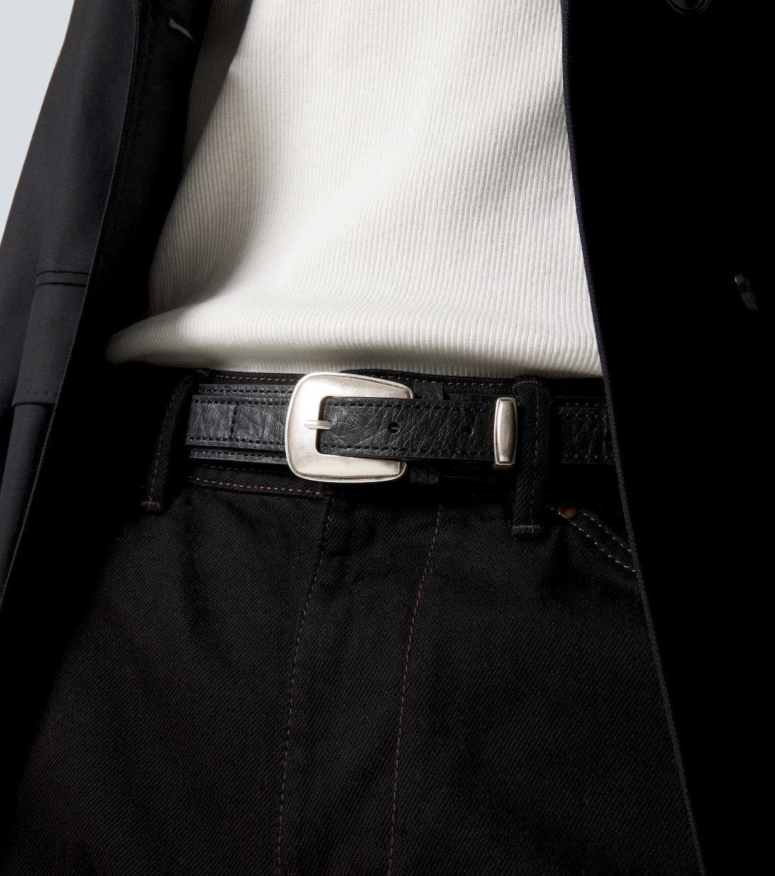 Layered leather belt | Lemaire