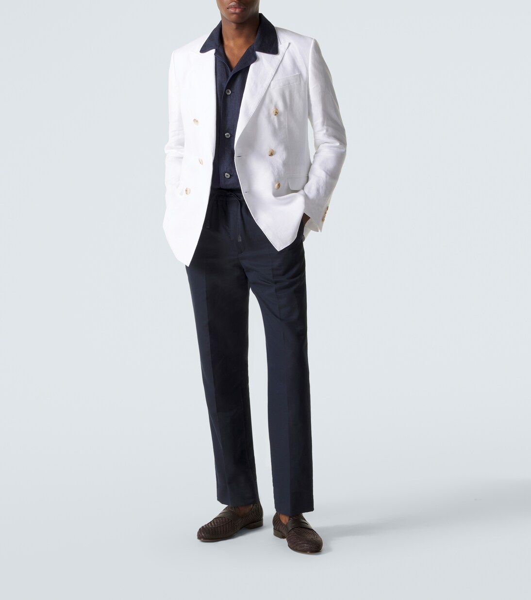 Linen and cotton straight pants | Brioni