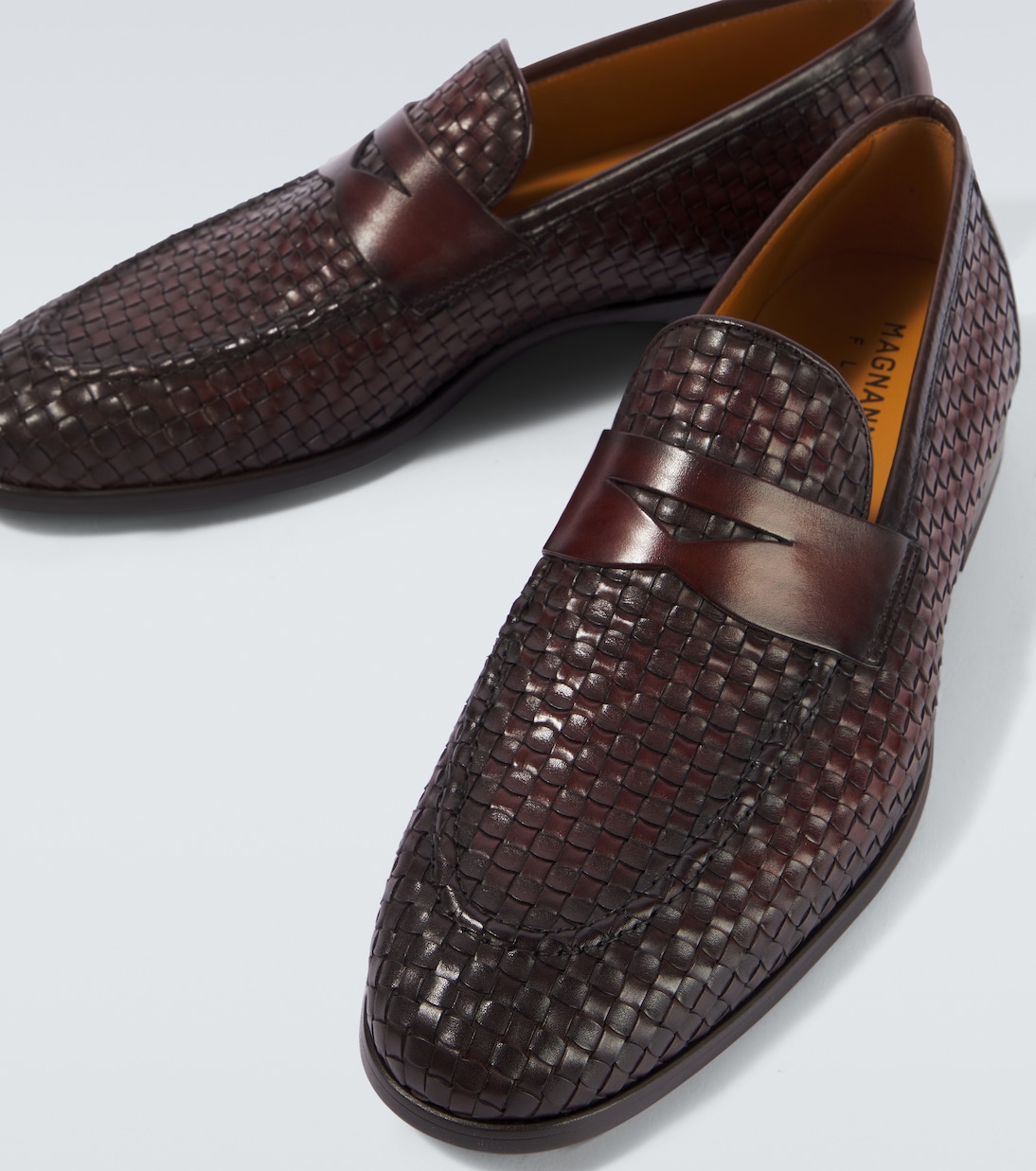 Woven leather penny loafers | Magnanni