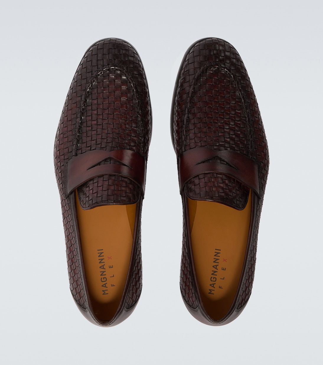 Woven leather penny loafers | Magnanni