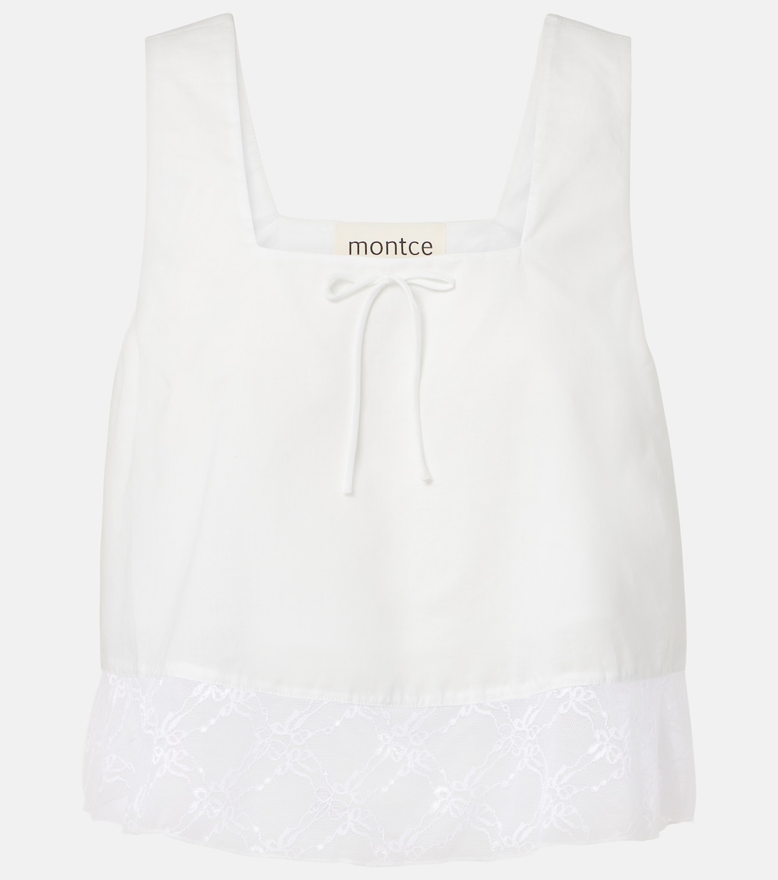 Lace-trimmed cotton crop top | Montce