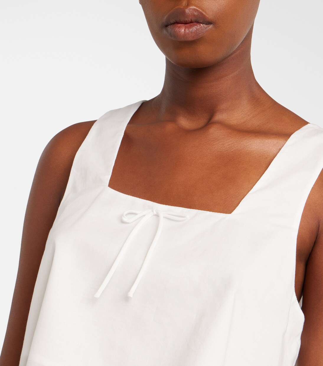 Lace-trimmed cotton crop top | Montce
