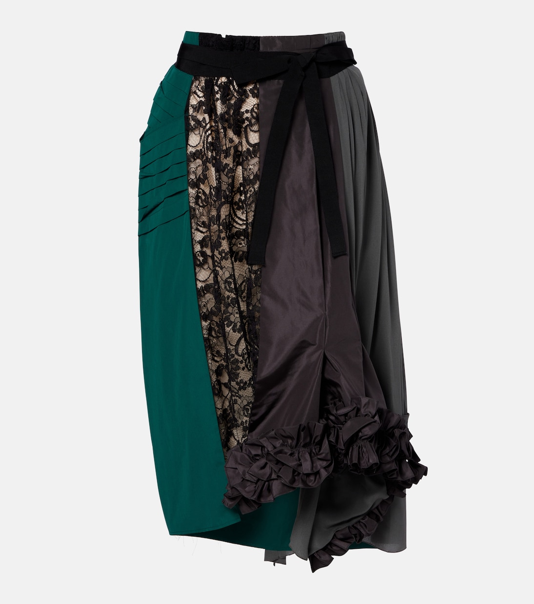 Paneled belted midi skirt | Prada