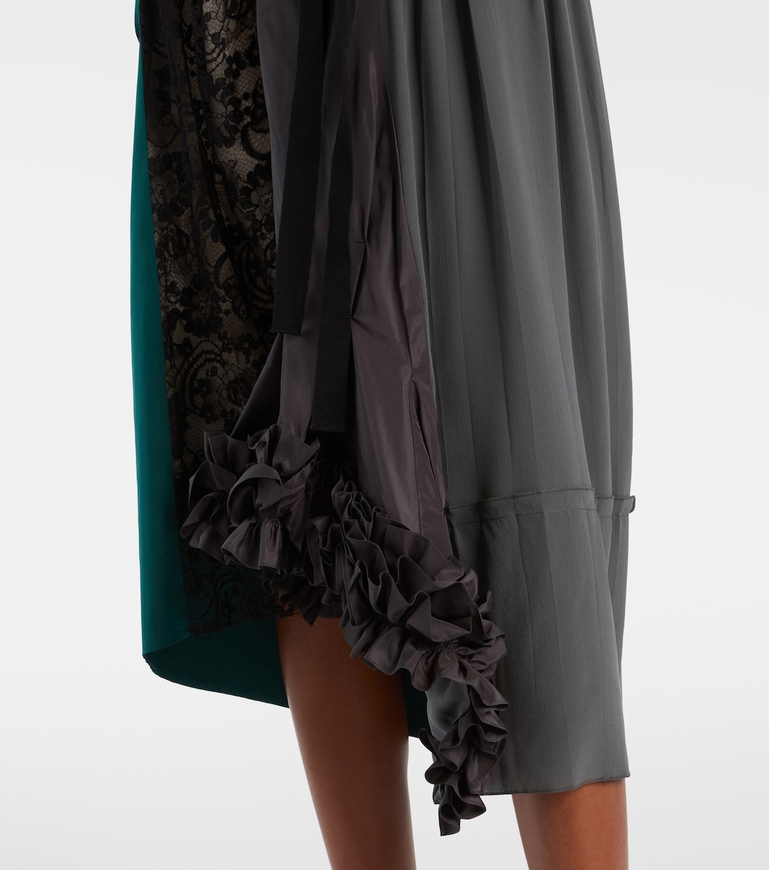 Paneled belted midi skirt | Prada