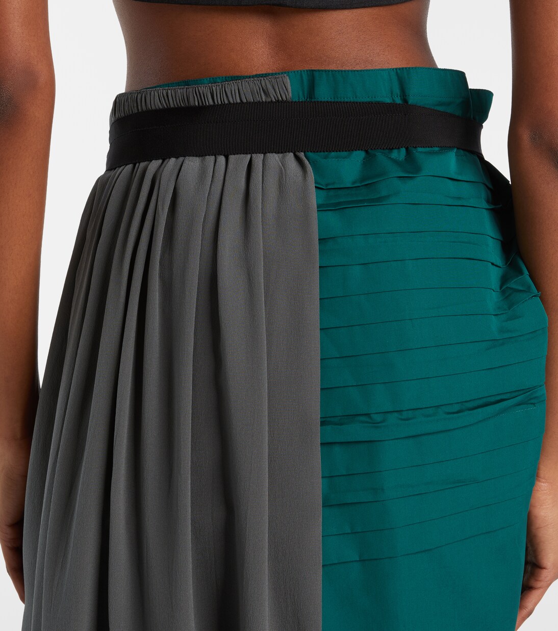 Paneled belted midi skirt | Prada