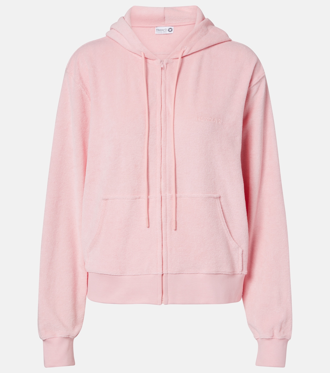 Logo cotton terry zip-up hoodie | Hunza G
