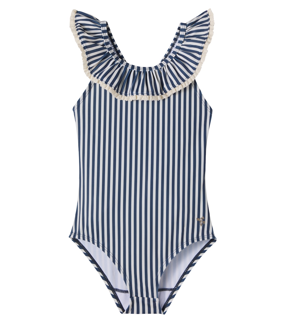 Doris ruffled striped swimsuit | Wheat