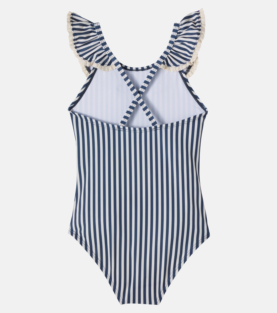 Doris ruffled striped swimsuit | Wheat