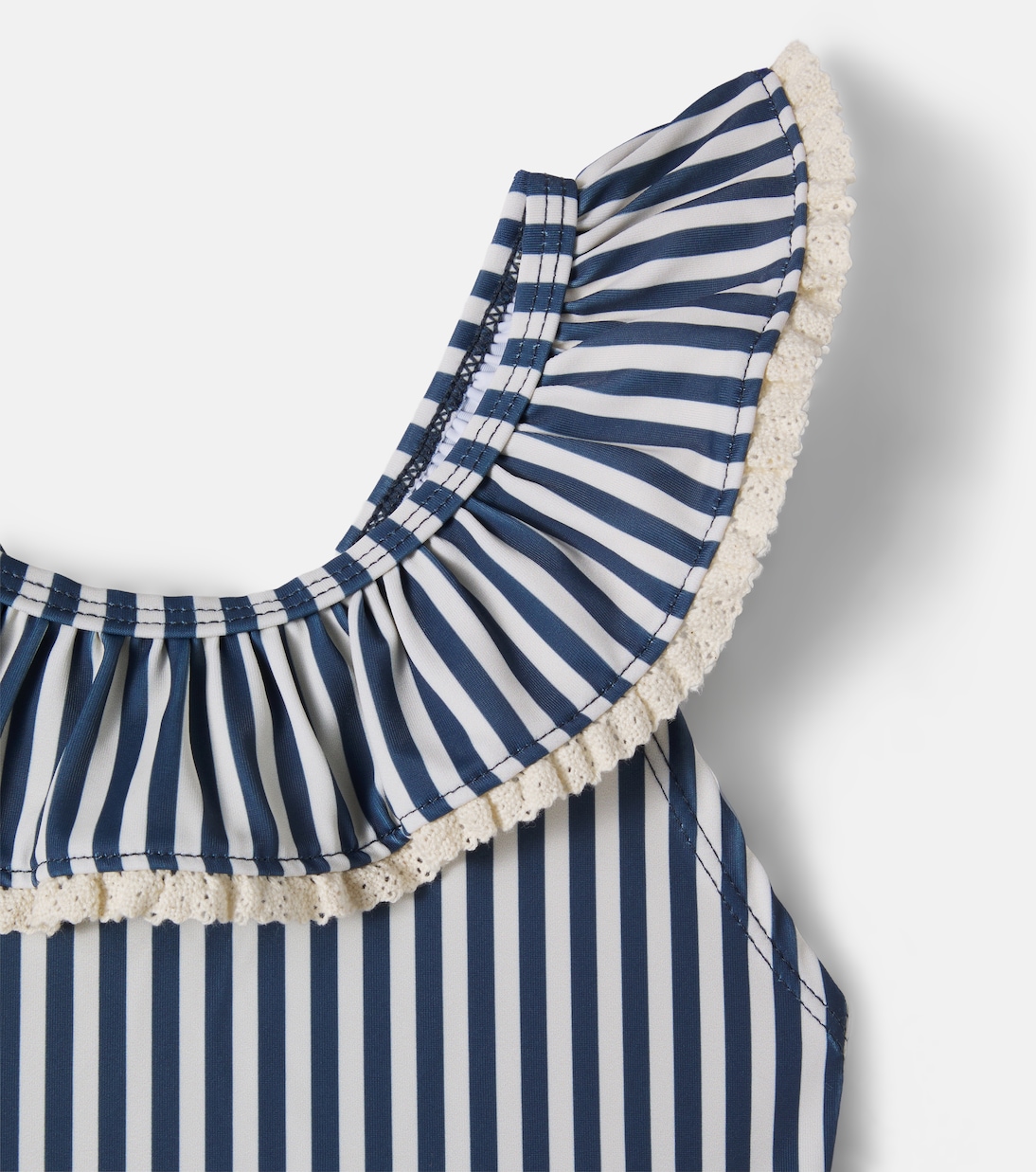 Doris ruffled striped swimsuit | Wheat