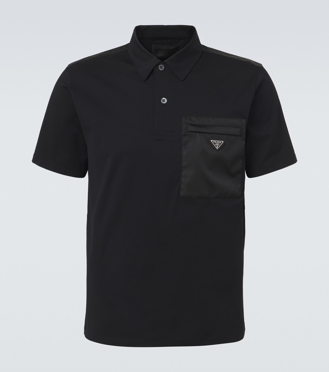 Re-Nylon-trimmed cotton-blend polo shirt | Prada