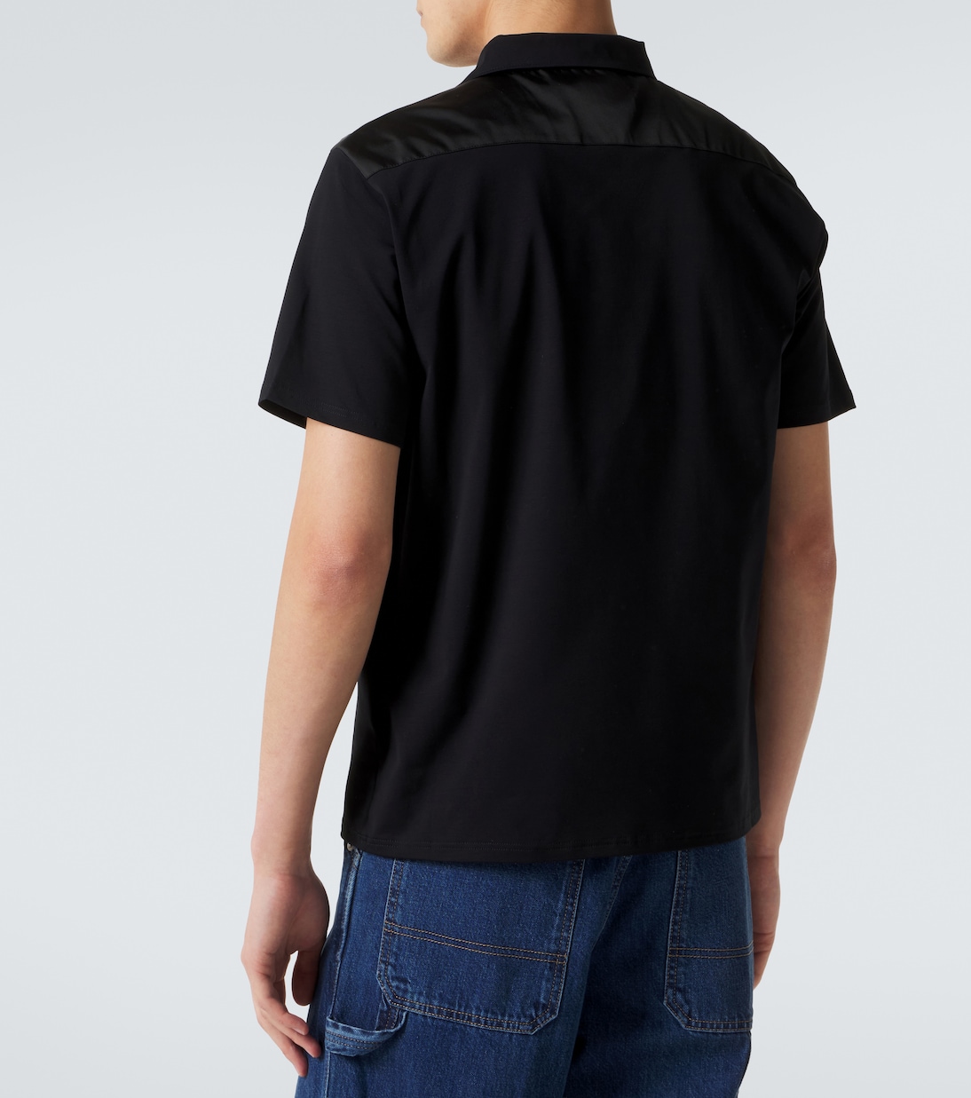 Re-Nylon-trimmed cotton-blend polo shirt | Prada