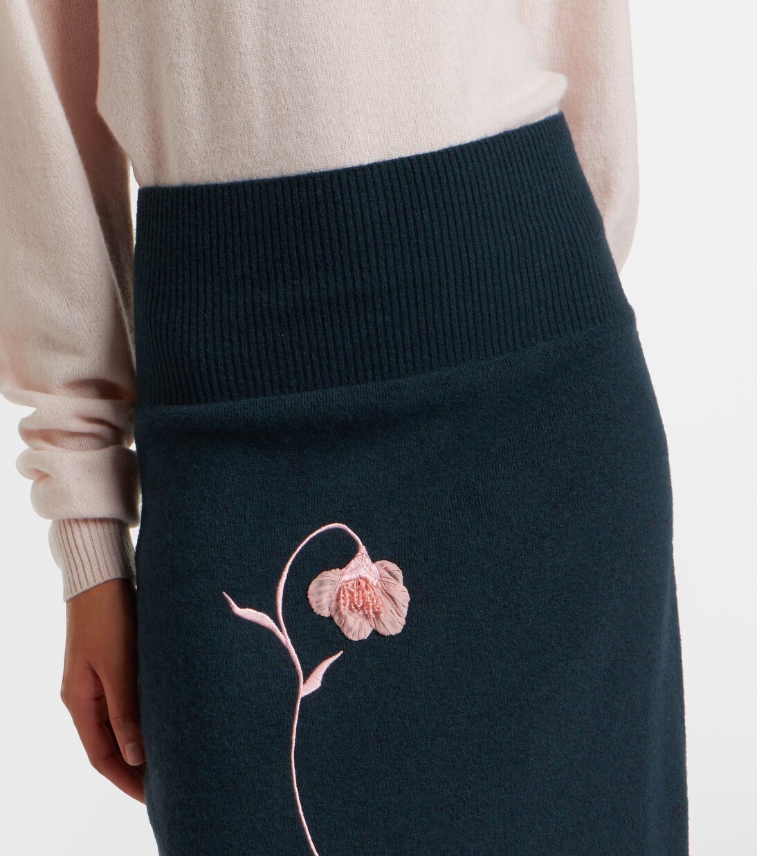 Verzierter Midirock mit Blumen-Applikation | Erdem