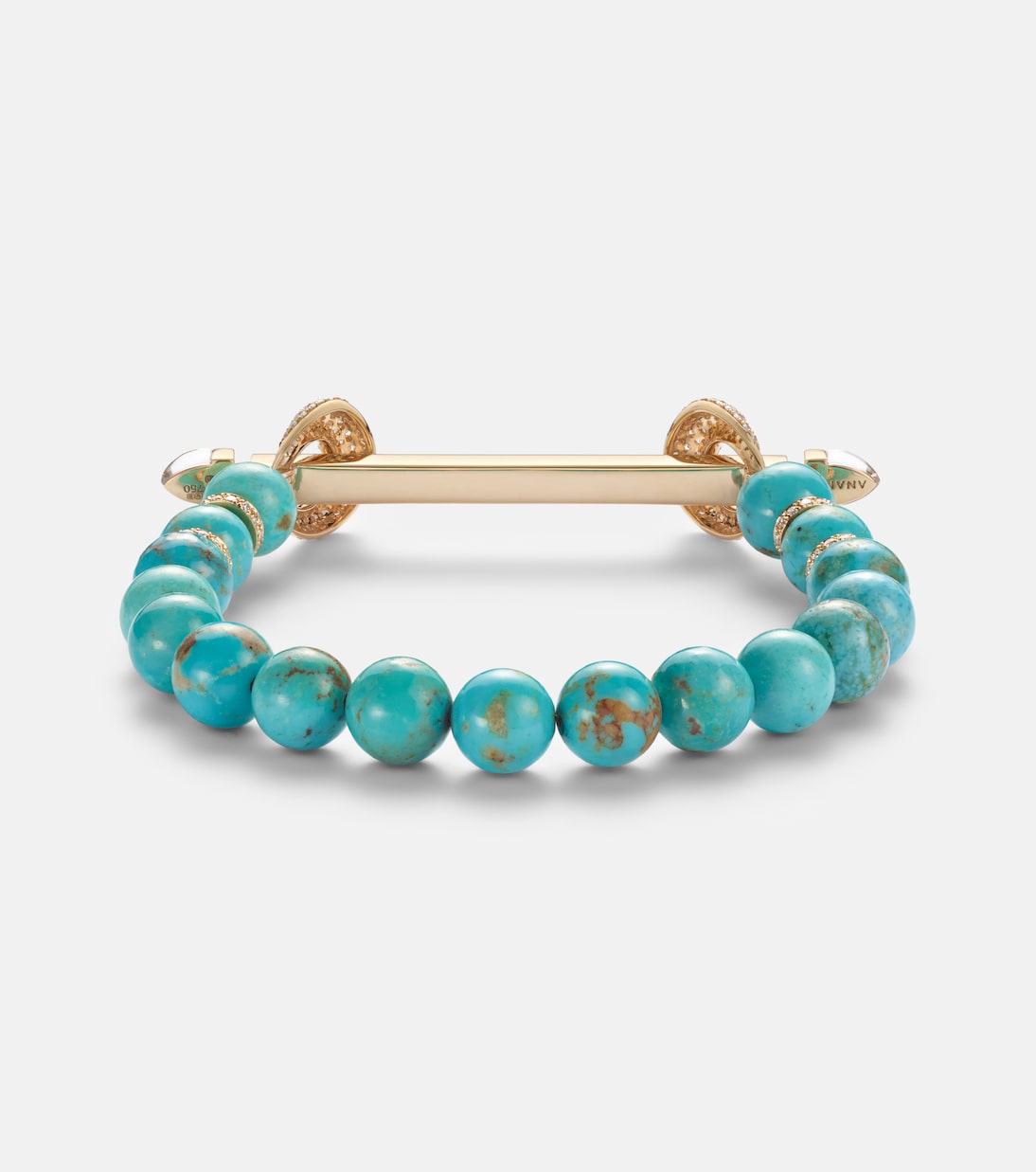Chakra 18kt gold bracelet with gemstones | Ananya