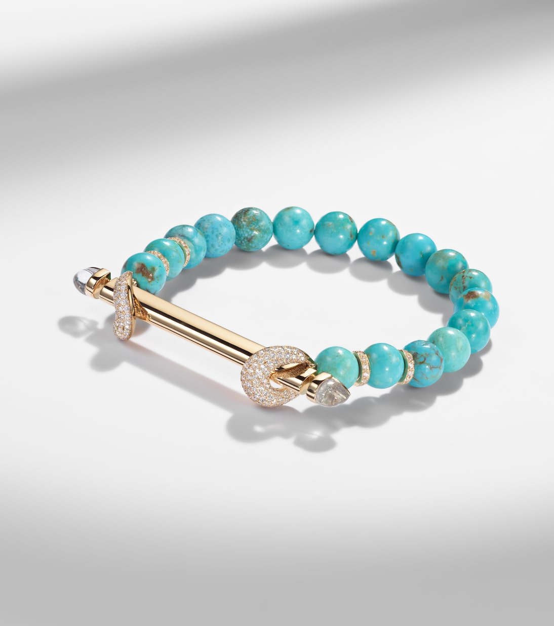 Chakra 18kt gold bracelet with gemstones | Ananya
