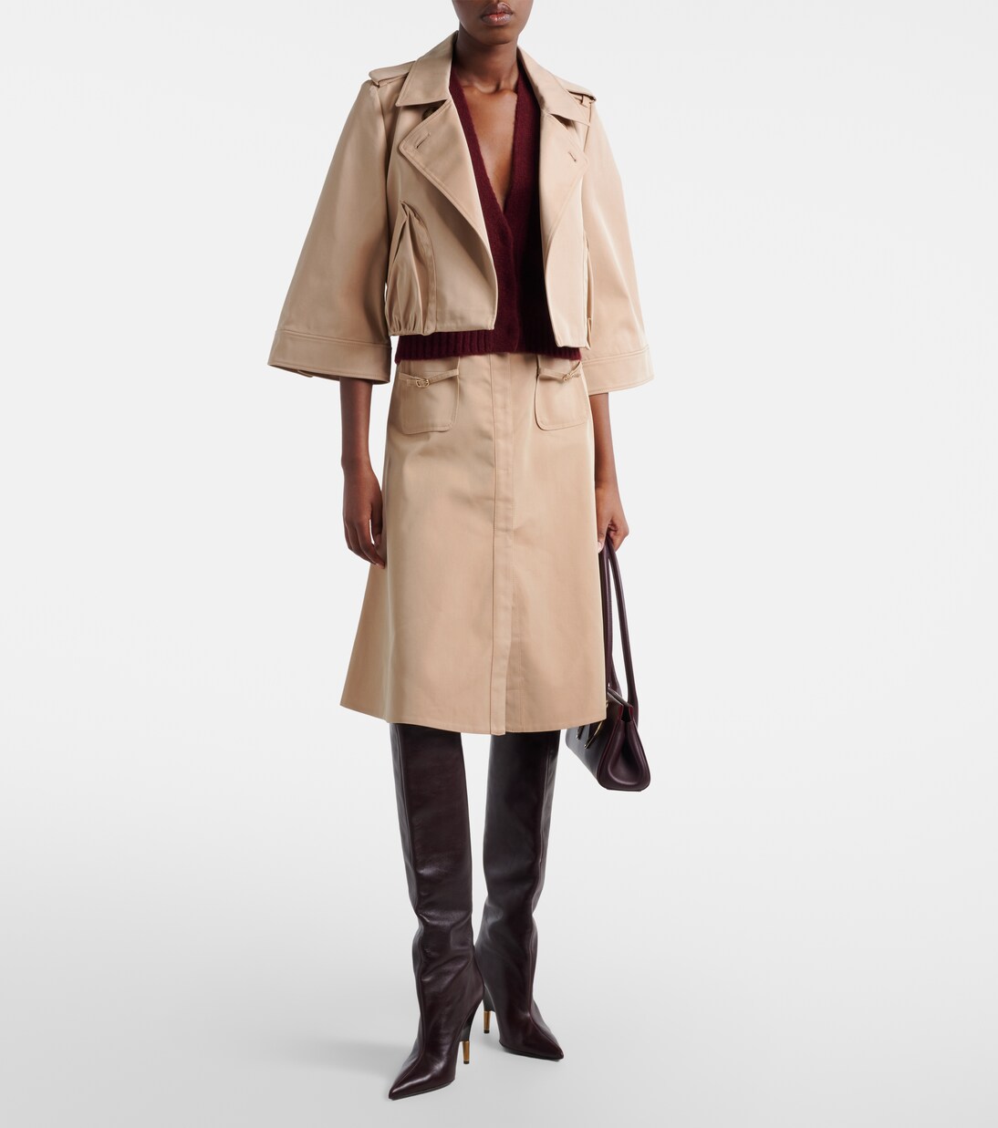 Falda midi Luxury Layer en mezcla de algodón | Dorothee Schumacher