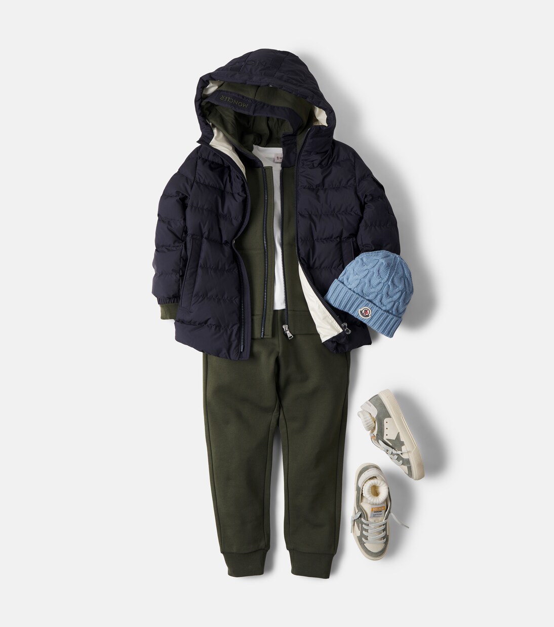 Cotton fleece hoodie and sweatpants set | Moncler Enfant