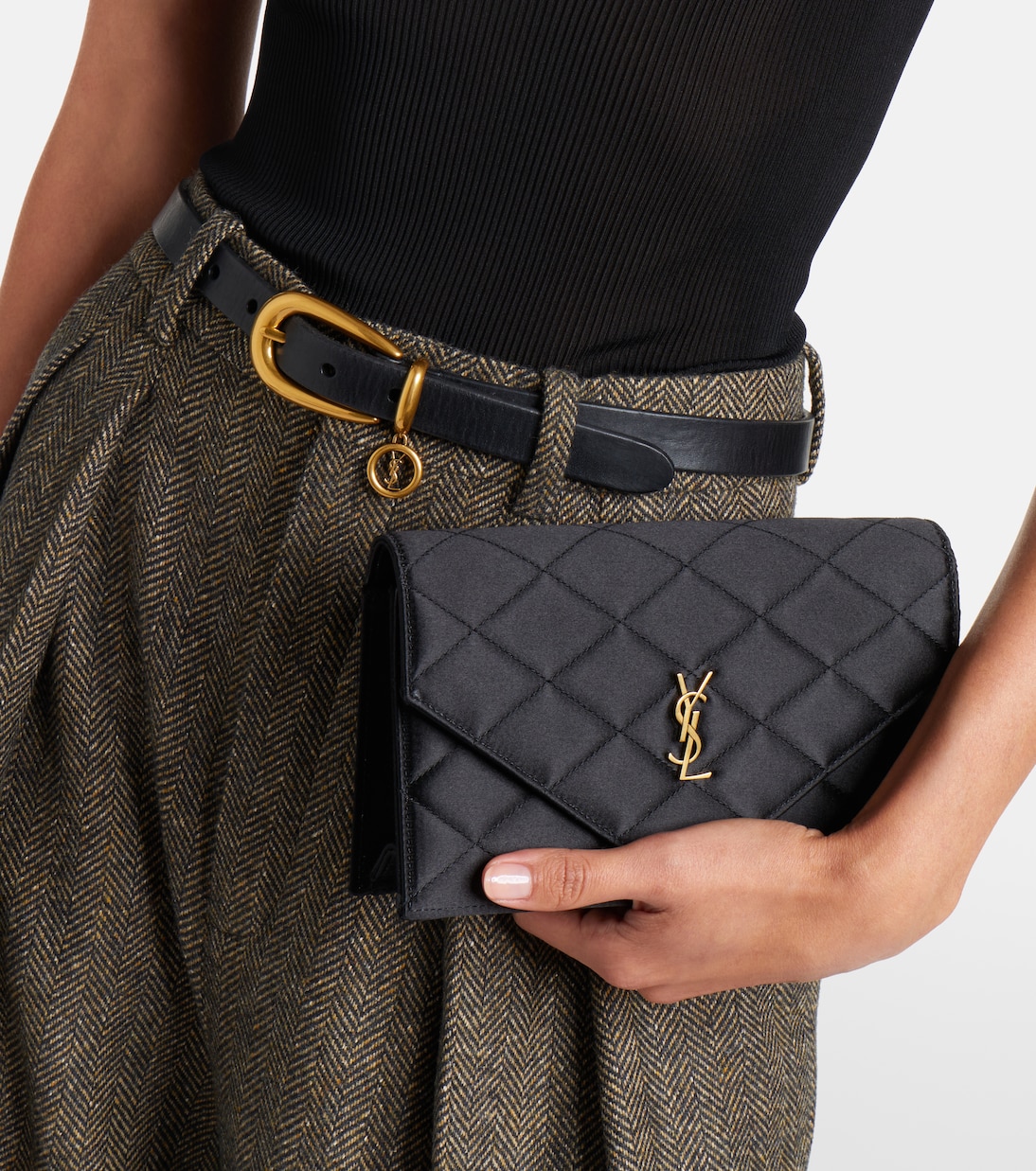 Paris Mini quilted satin shoulder bag | Saint Laurent