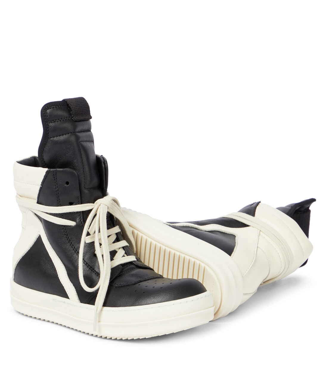 Geobasket high-top leather sneakers | Rick Owens Kids