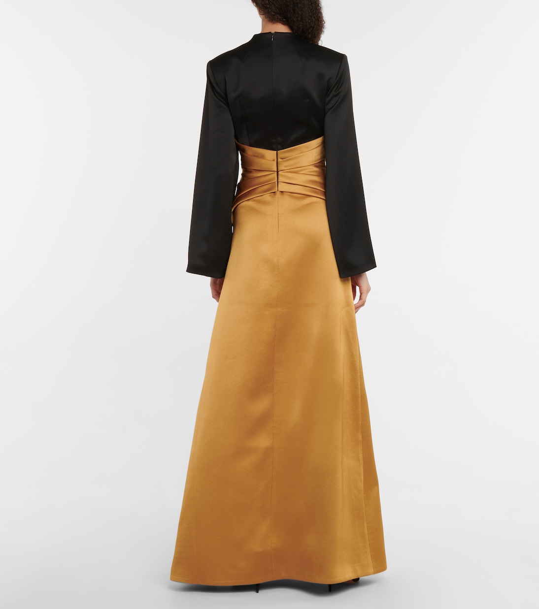 Zweifarbige Robe aus Satin | Rasario