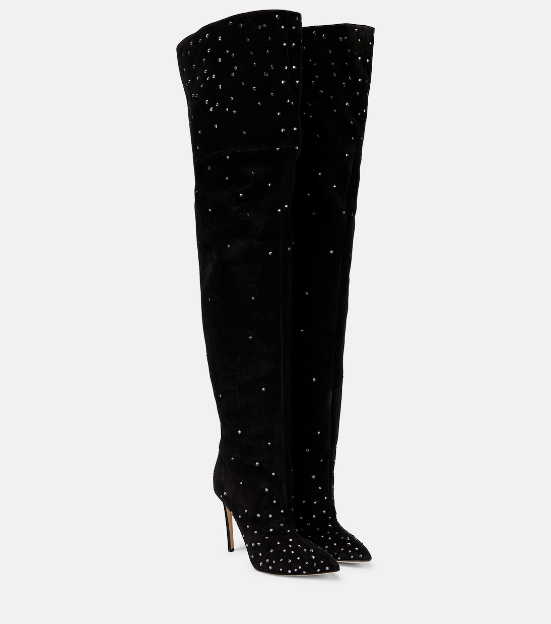 Embellished suede over-the-knee boots | Paris Texas