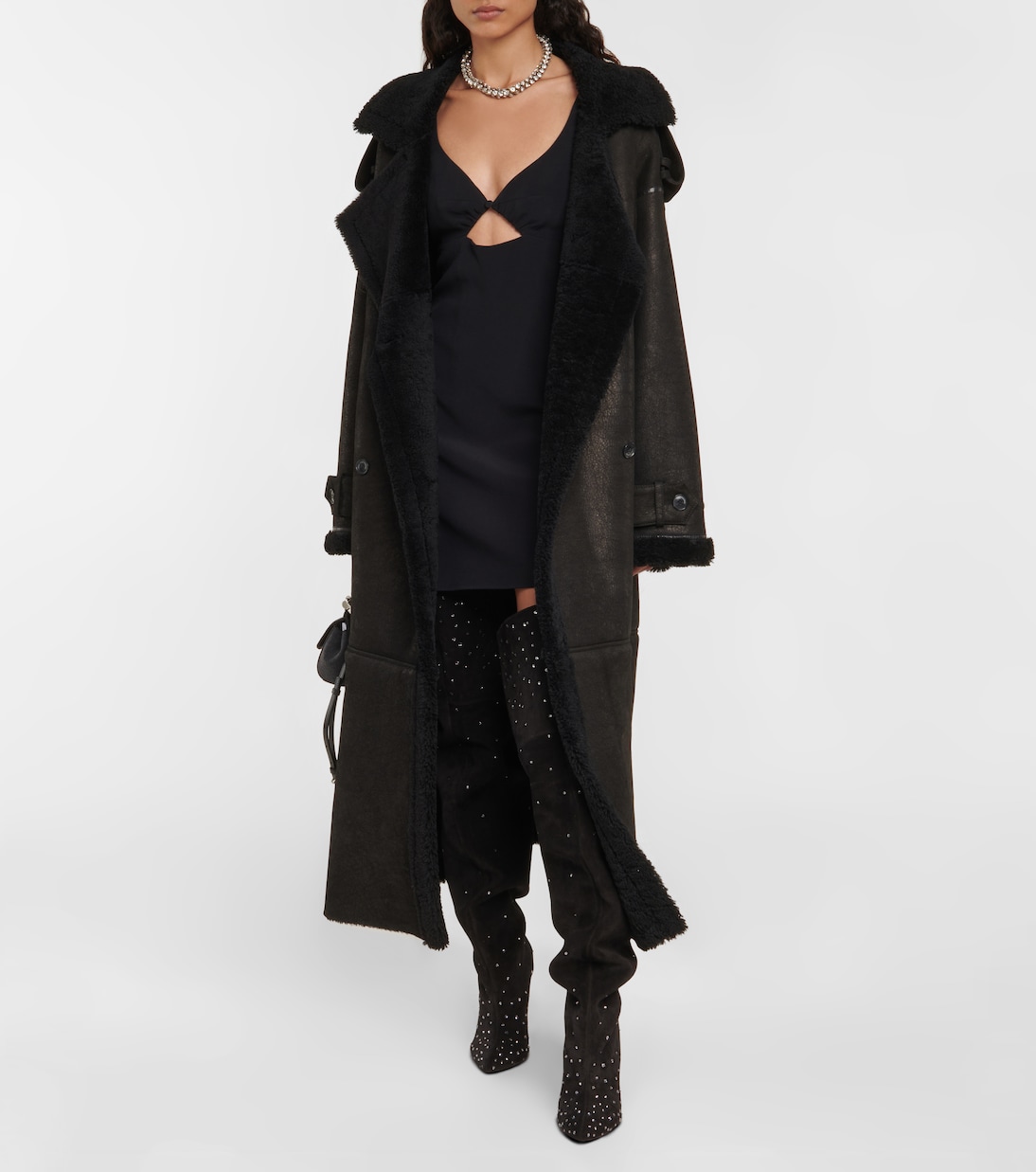 Embellished suede over-the-knee boots | Paris Texas