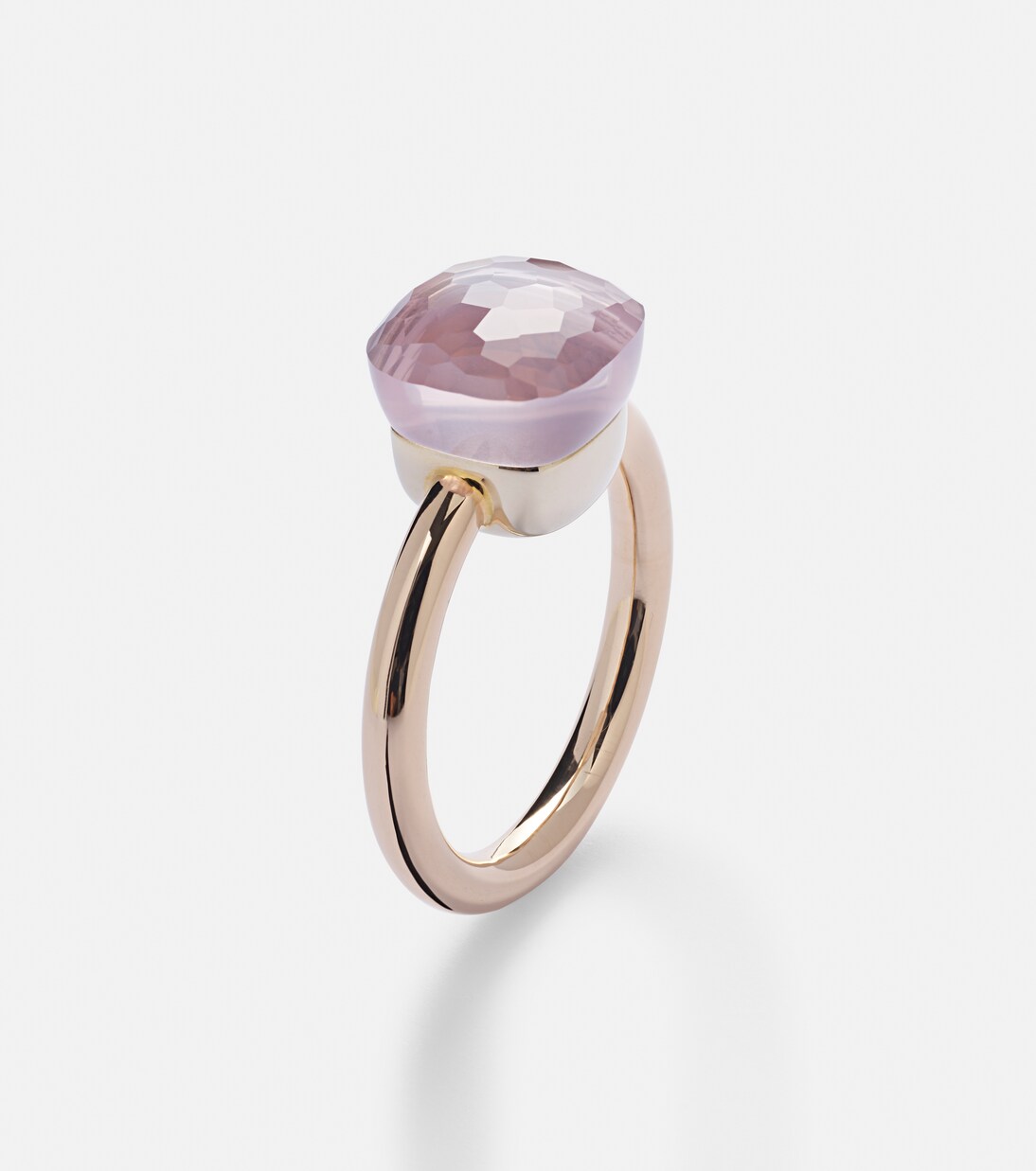 Nudo 18kt gold ring with rose quartz | Pomellato