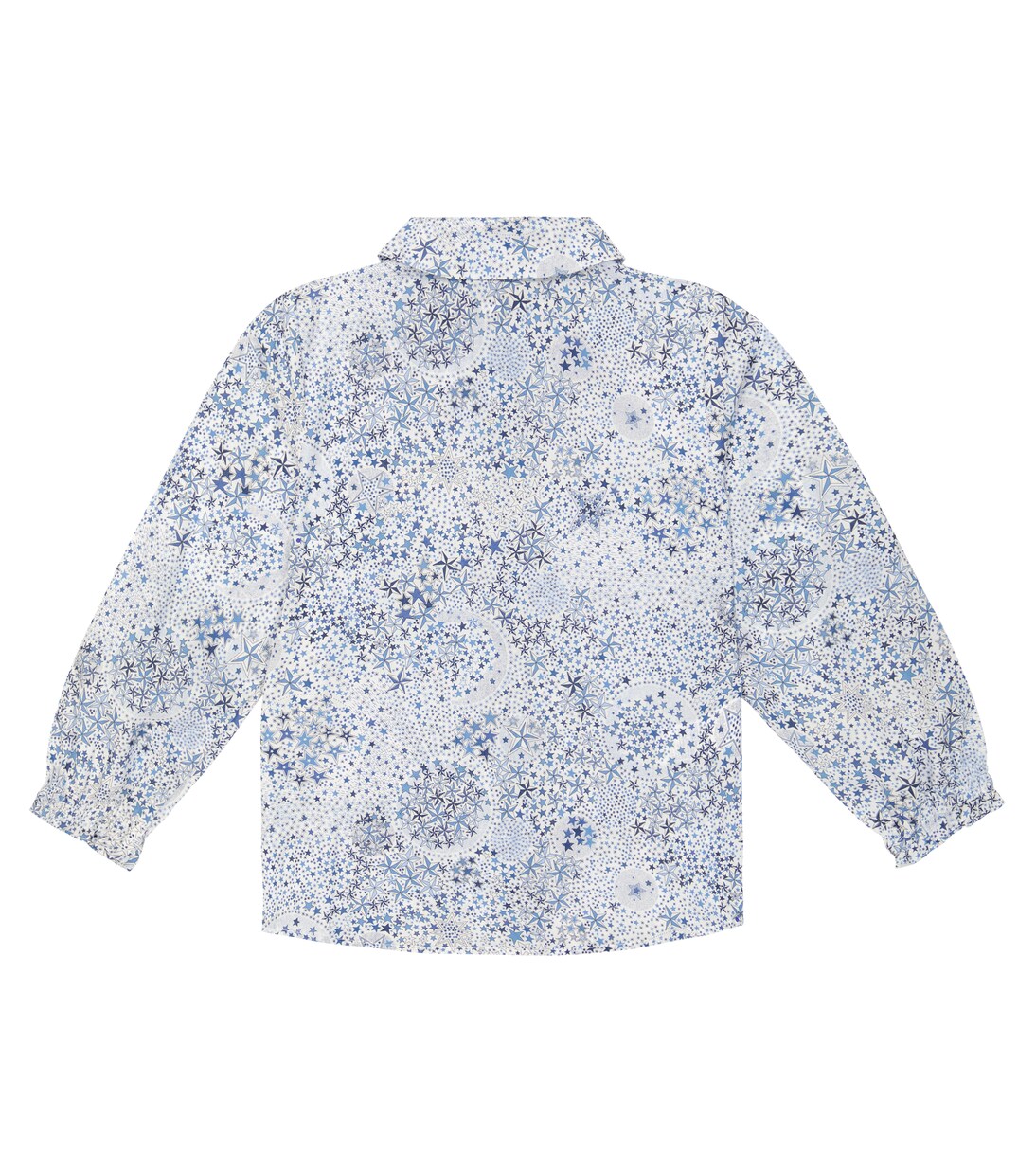 Printed tie-neck cotton shirt | Il Gufo