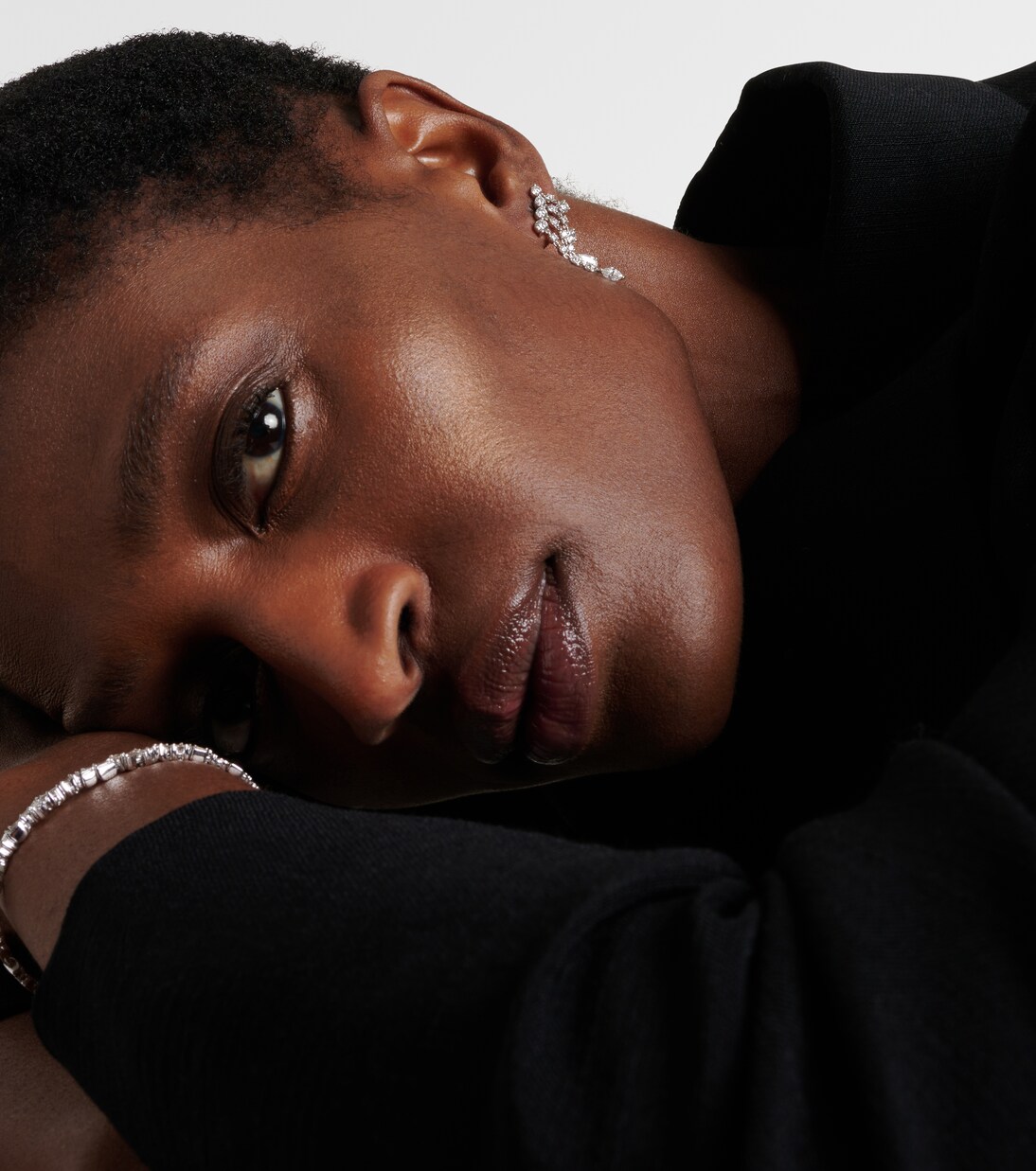 Orecchini Small in oro  bianco 18kt con diamanti | Anita Ko