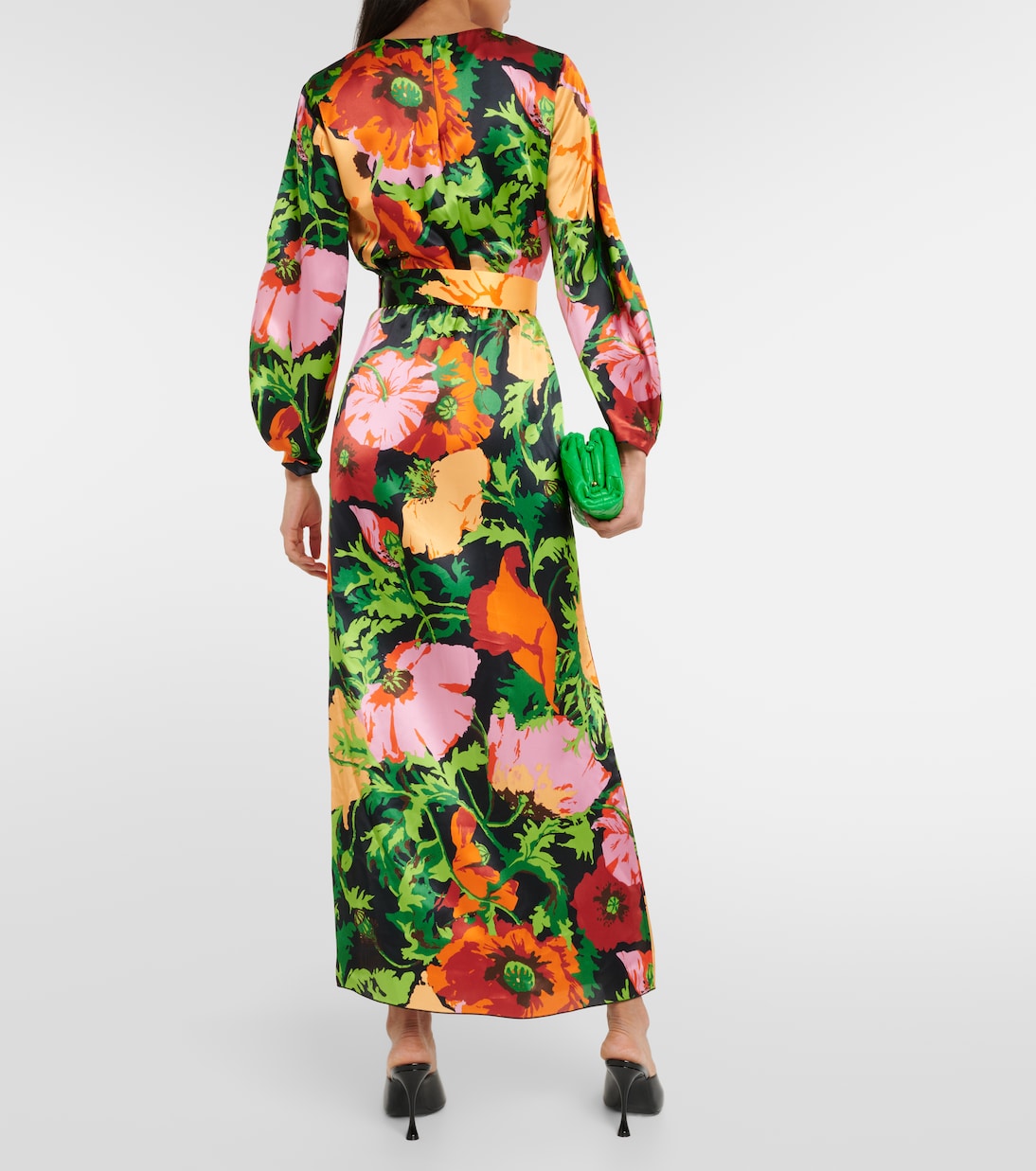 Robe longue Penny en satin à fleurs | La DoubleJ