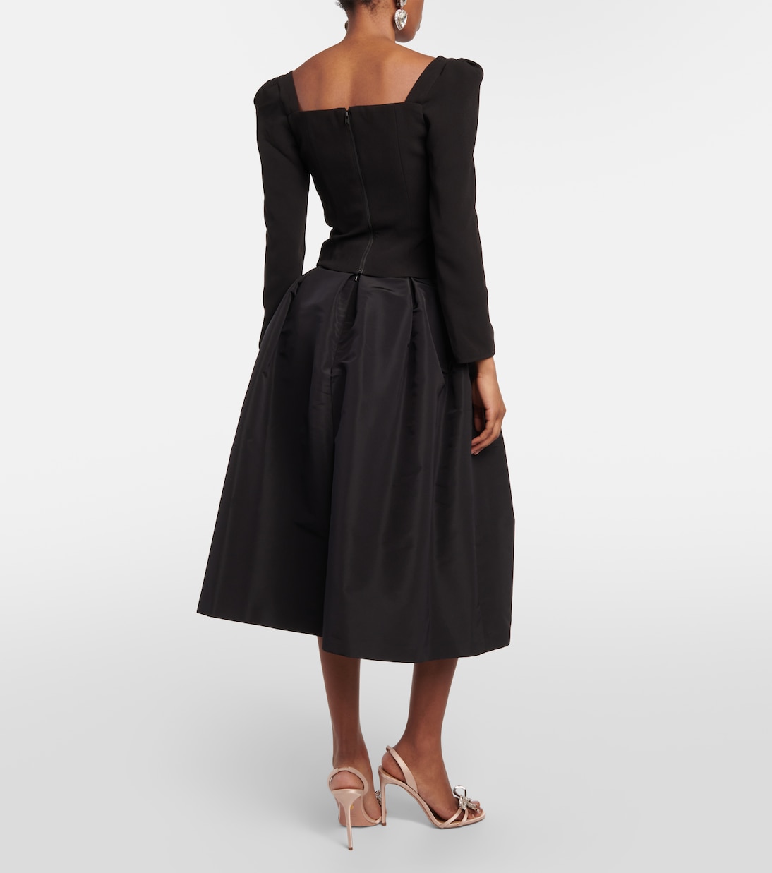 Verziertes Cropped-Top aus Crêpe | Self-Portrait