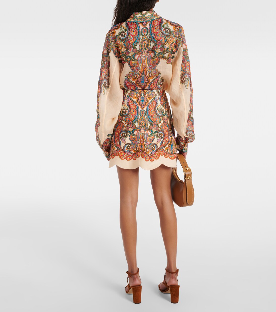Minifalda Ottie de lino con paisley | Zimmermann