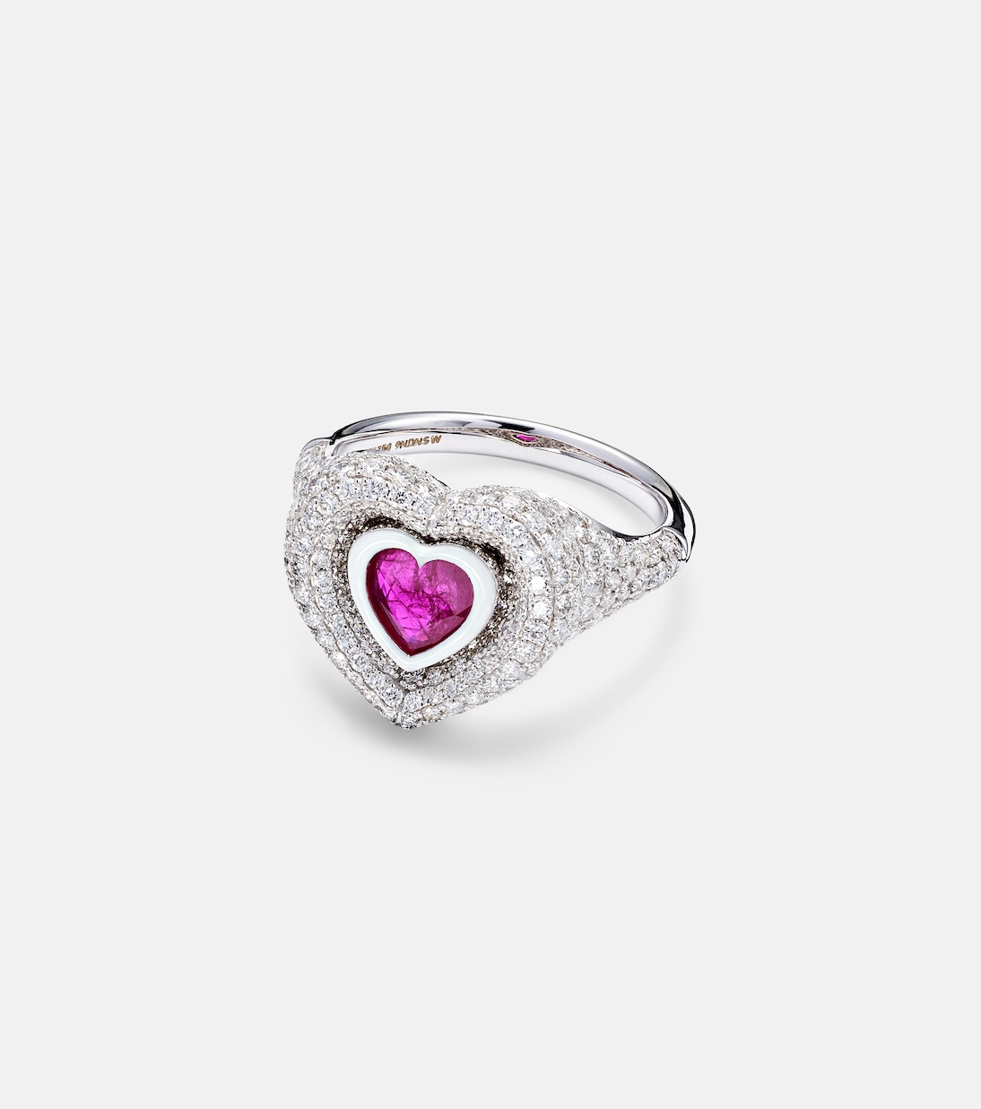Bague Manaal 2.0 en or blanc 18 ct, rubis et diamants | Kamyen
