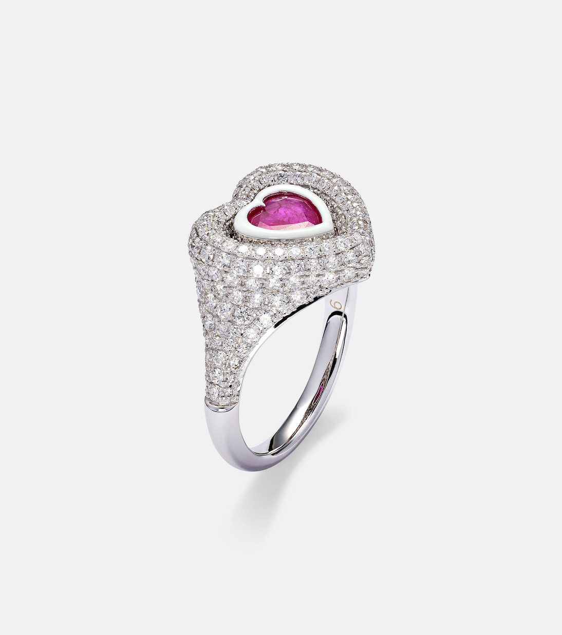 Bague Manaal 2.0 en or blanc 18 ct, rubis et diamants | Kamyen