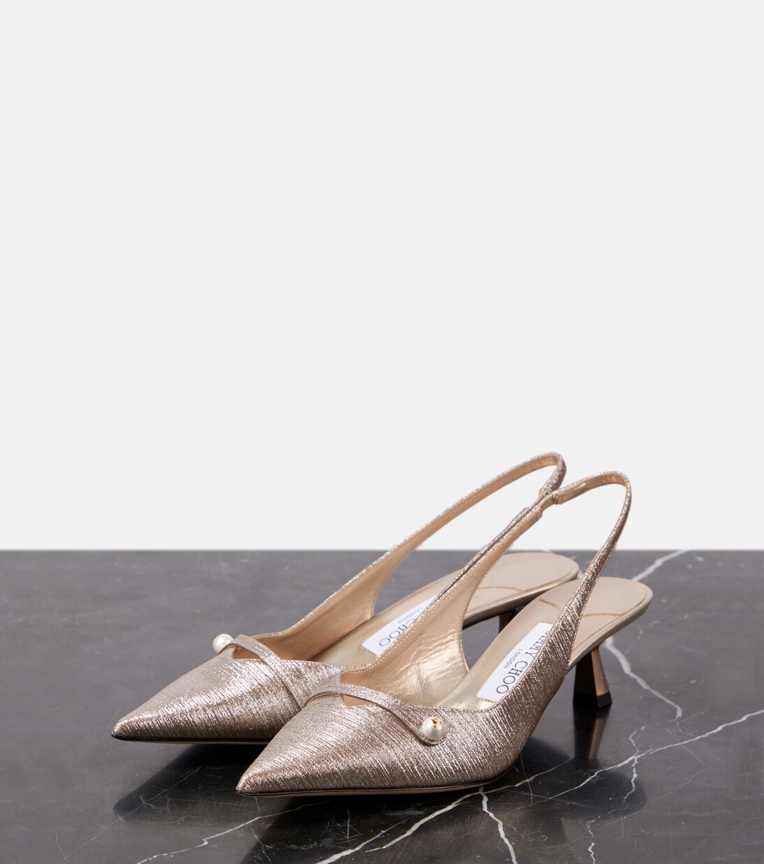 Amita 45 glitter slingback pumps | Jimmy Choo