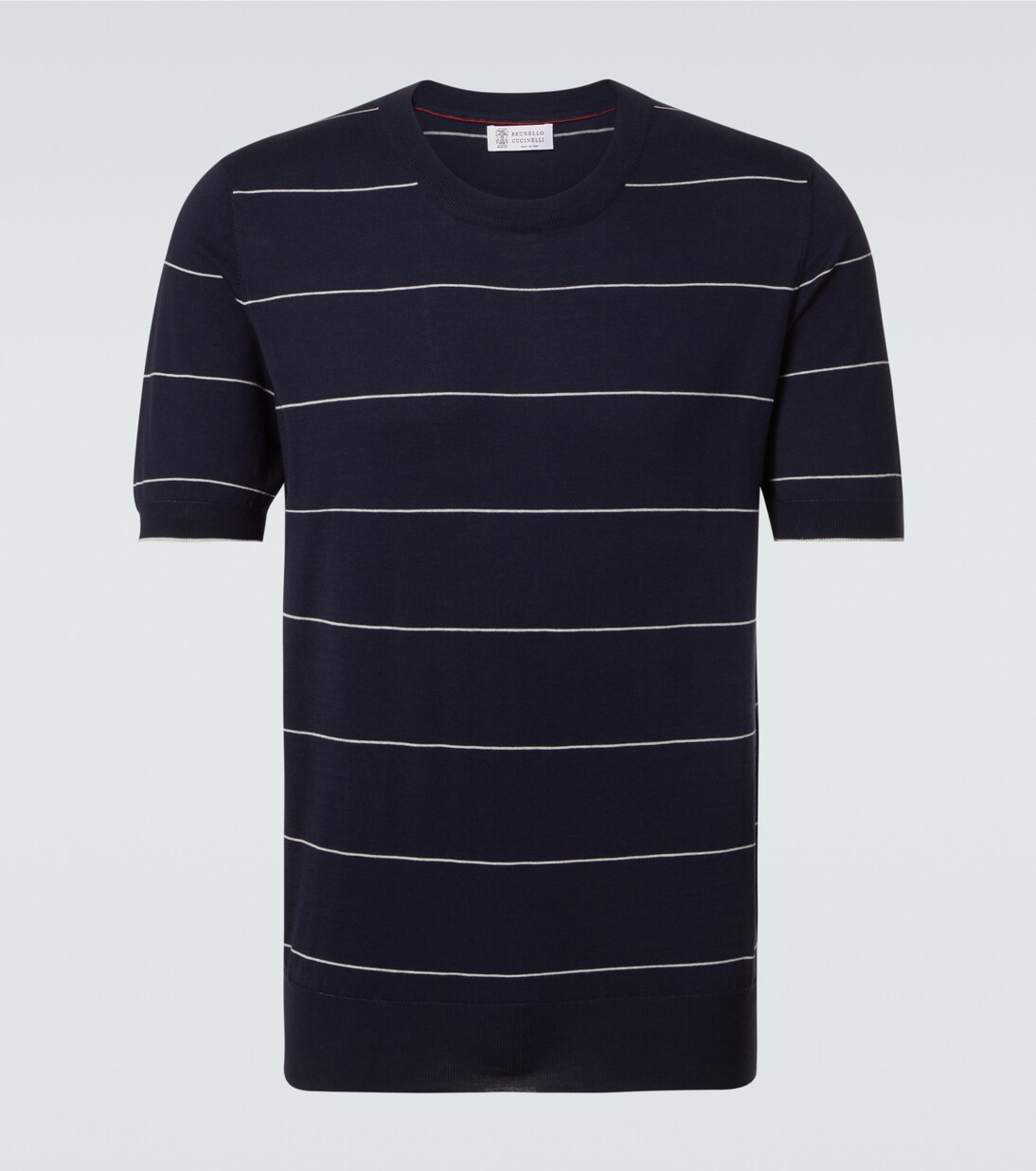 Striped cotton jersey T-shirt | Brunello Cucinelli