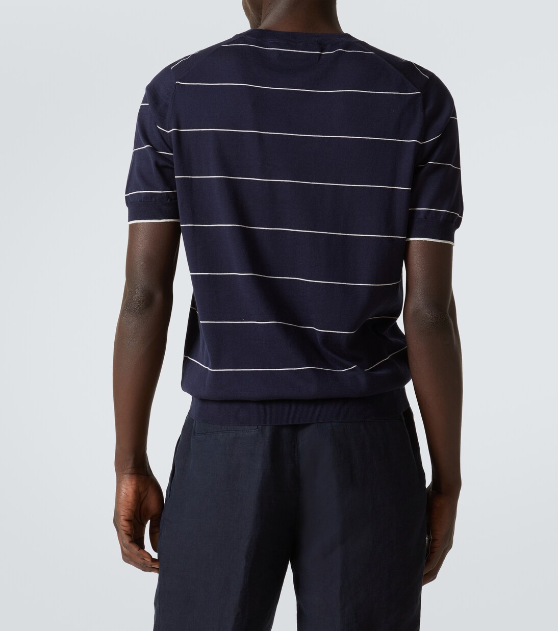 Striped cotton jersey T-shirt | Brunello Cucinelli