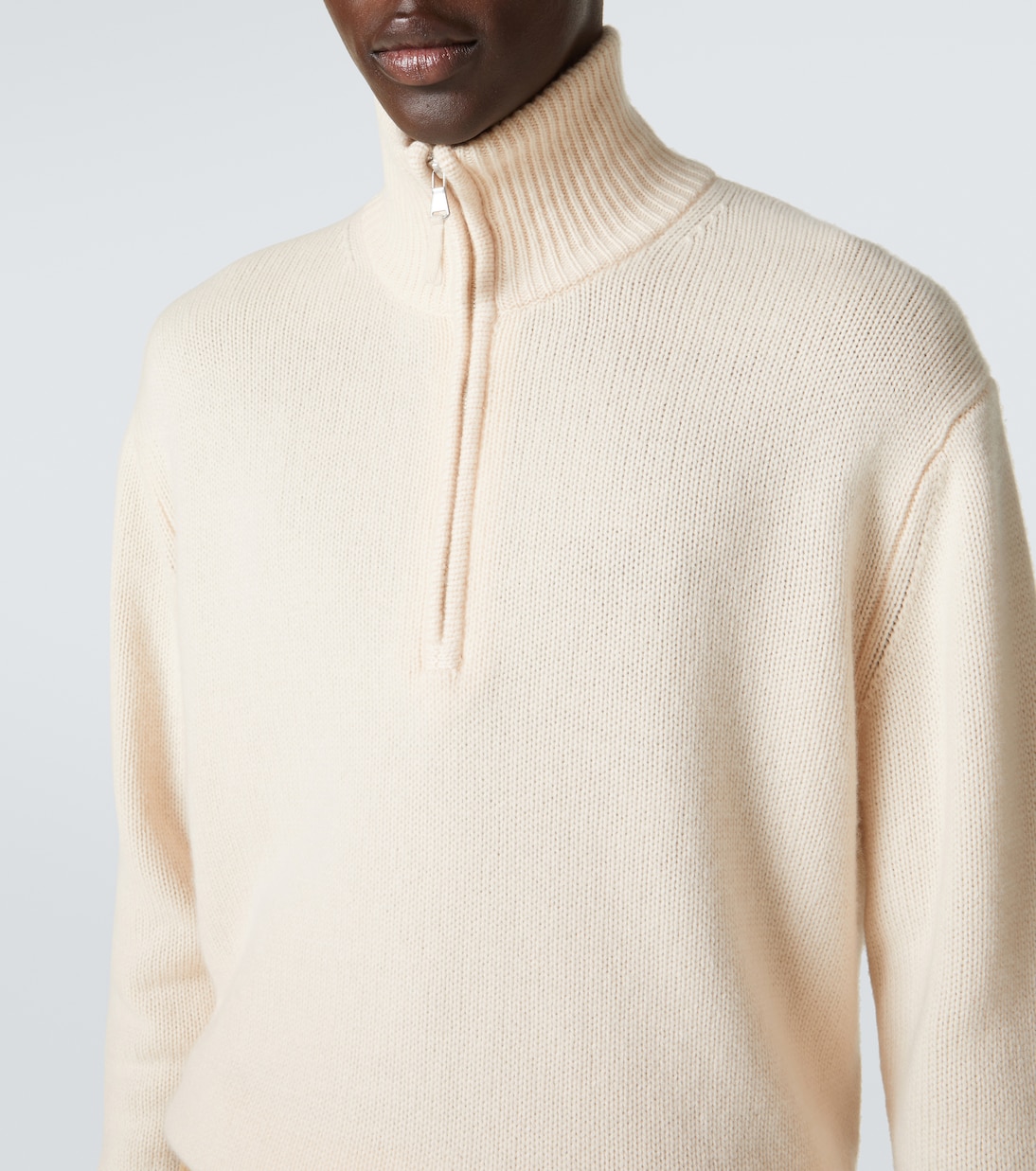 Pullover in cashmere con zip corta | Allude