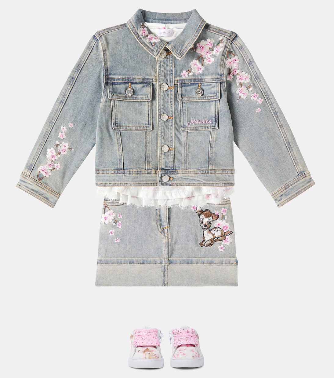 Bestickter Jeansrock | Monnalisa