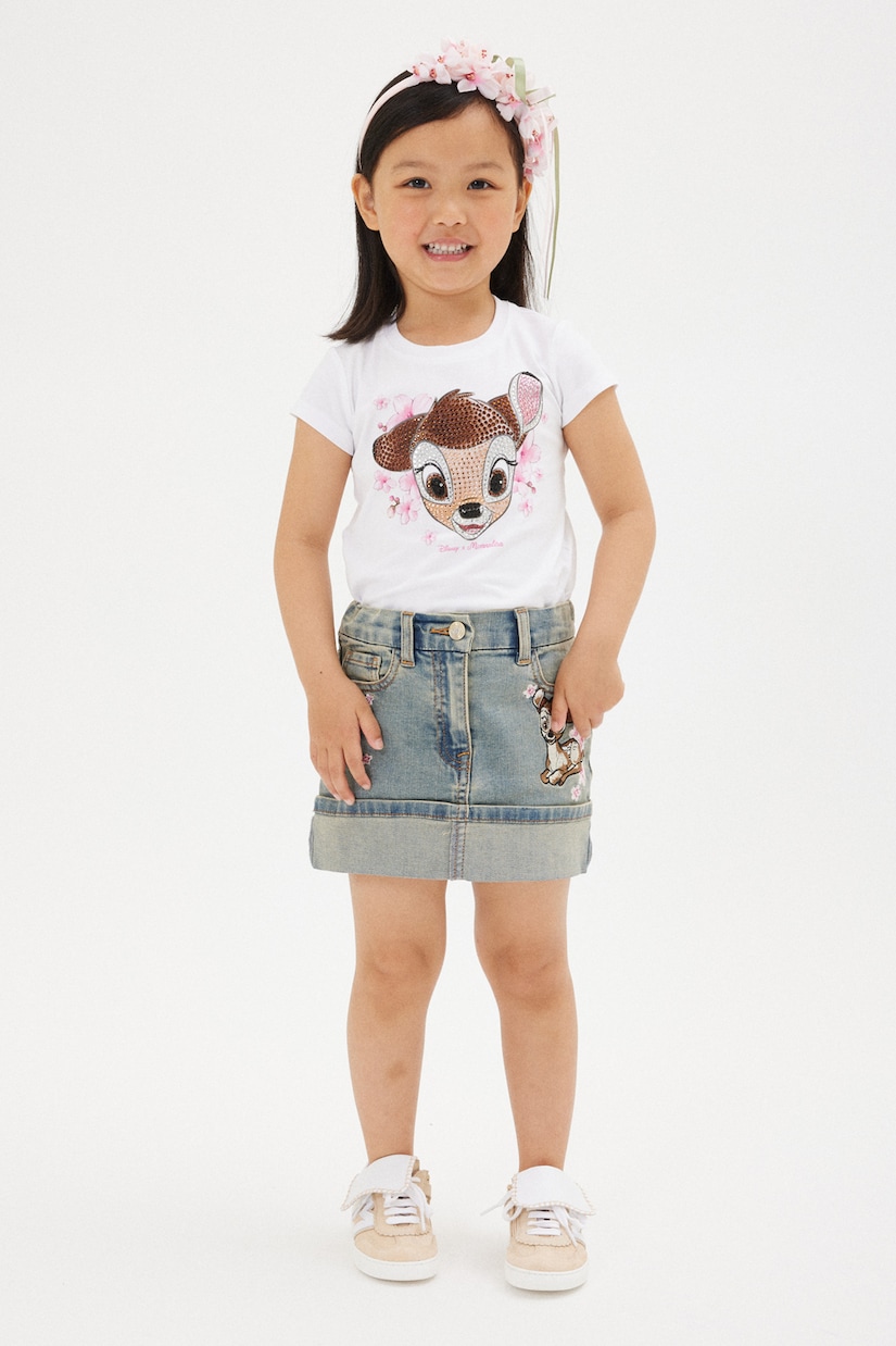 Bestickter Jeansrock | Monnalisa