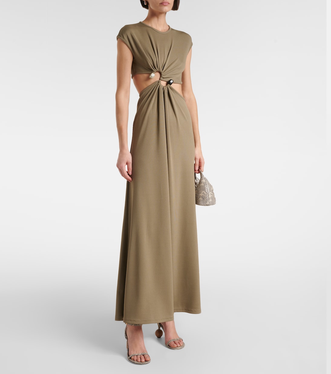 Robe longue S- Buckle à ornements | Christopher Esber