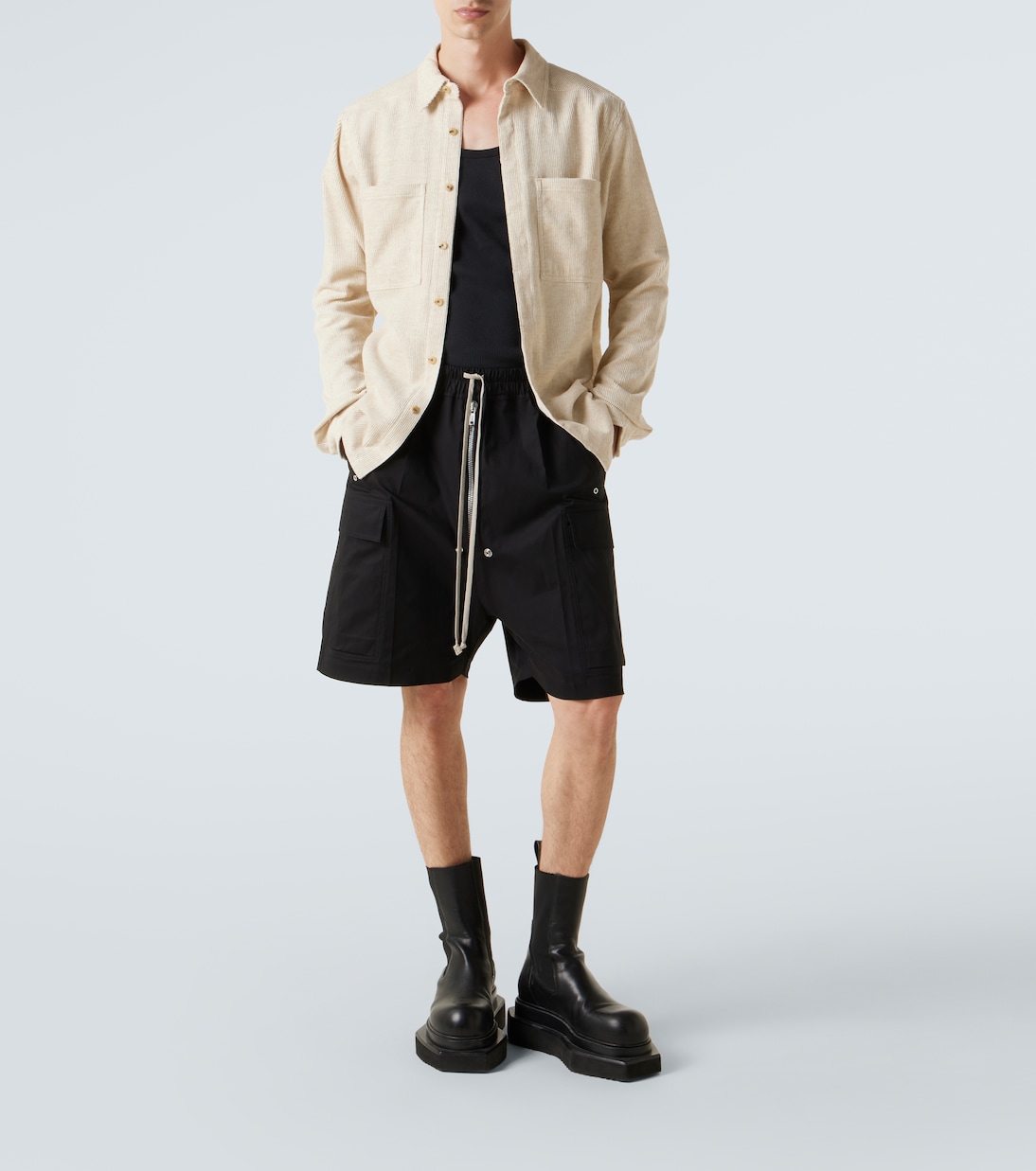 Cotton and linen corduroy overshirt | Rick Owens