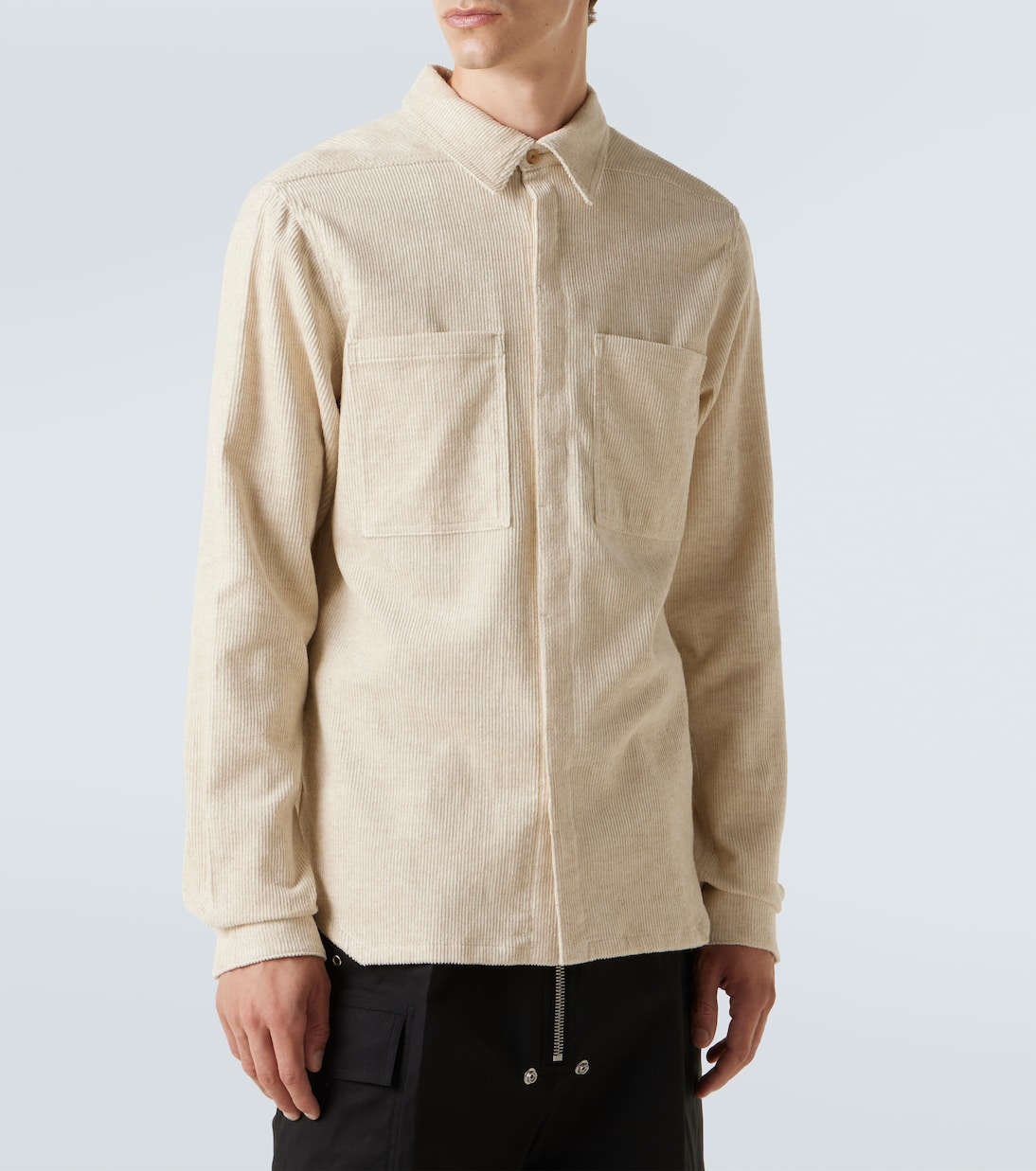 Cotton and linen corduroy overshirt | Rick Owens