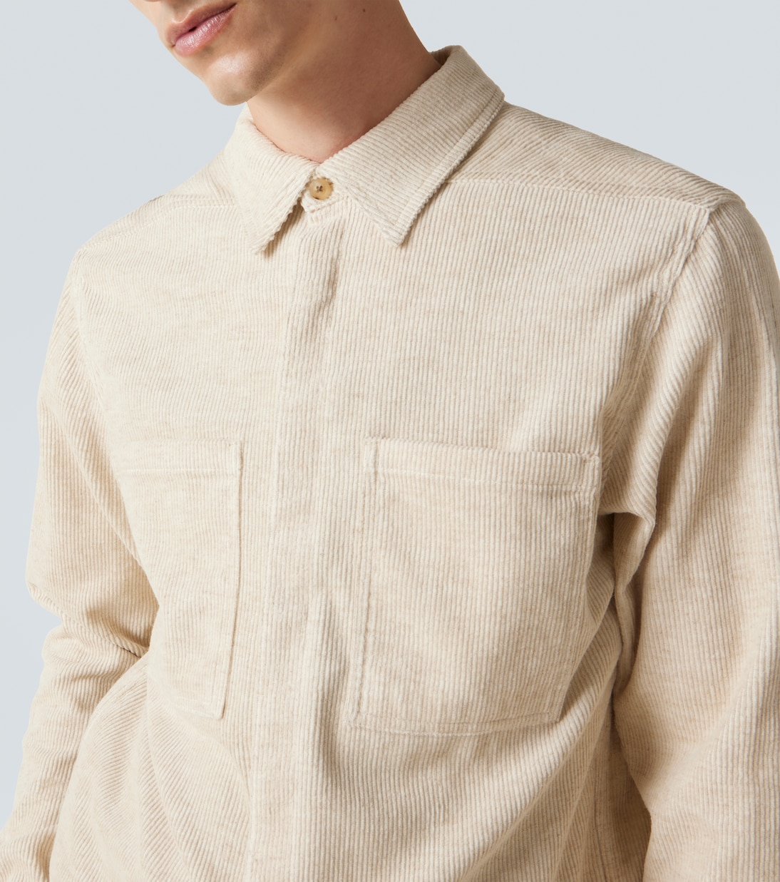 Cotton and linen corduroy overshirt | Rick Owens