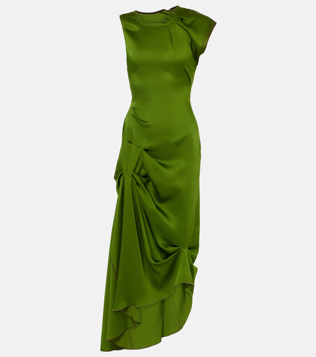 satin asymmetric midi dress Elina Asymmetric Satin Midi Dress main image 0
