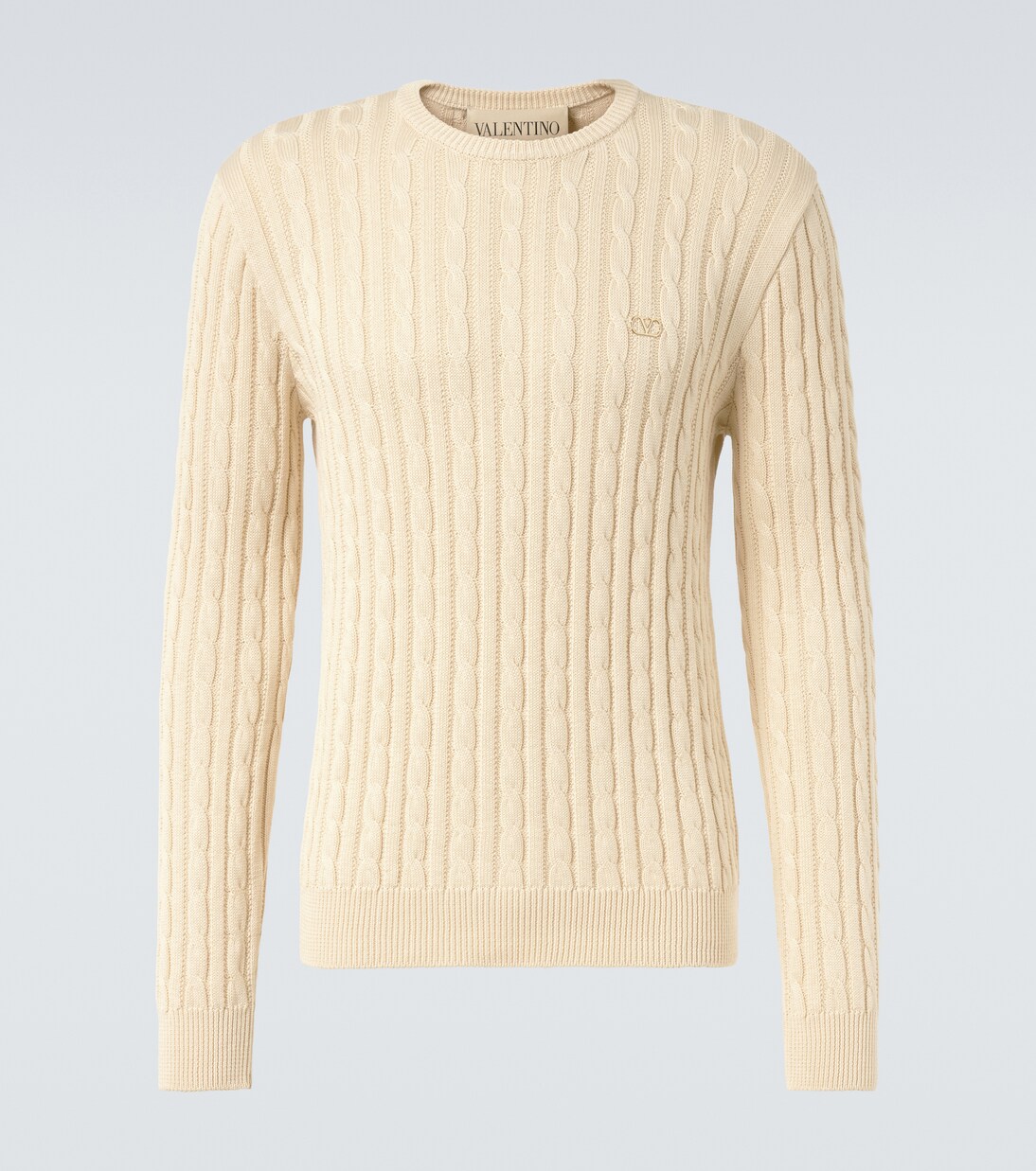 VLogo cable-knit cotton sweater | Valentino